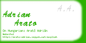 adrian arato business card
