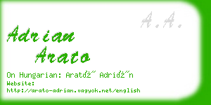 adrian arato business card
